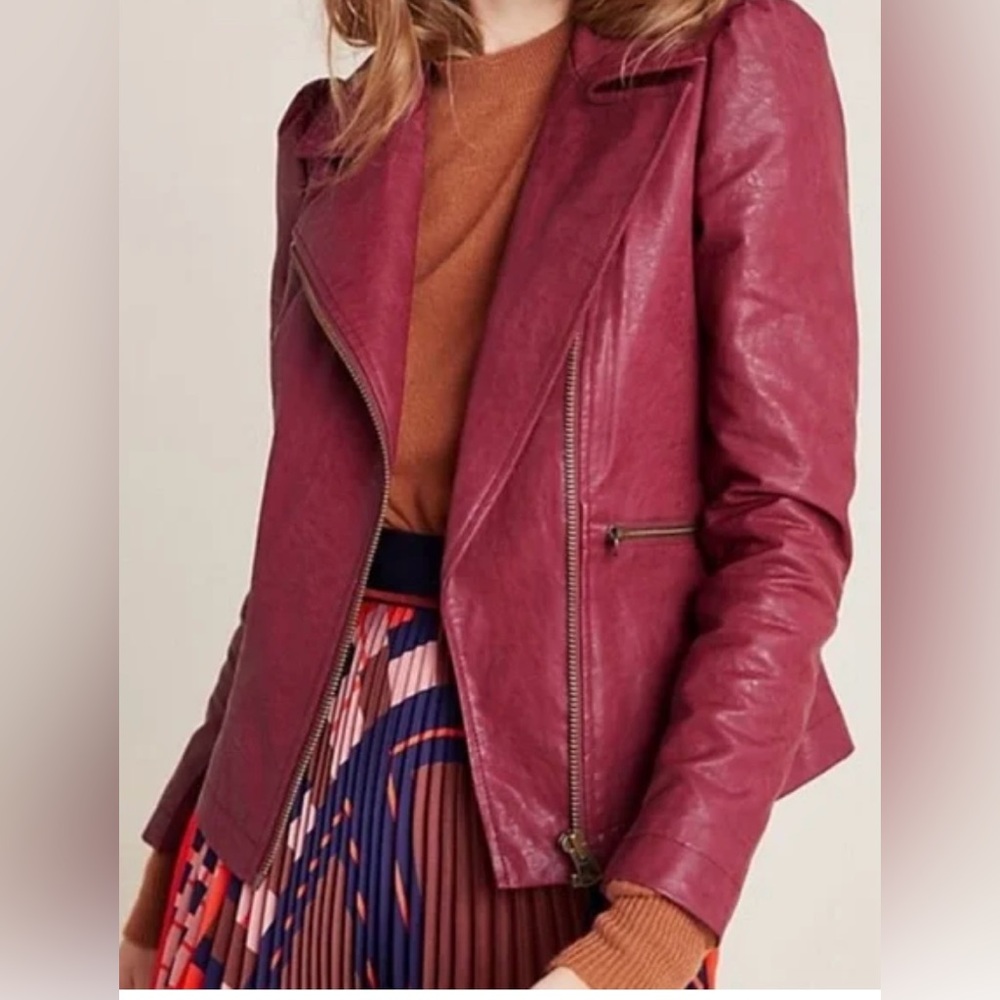 Anthropologie Deep Red Jacket - Picture 2 of 10